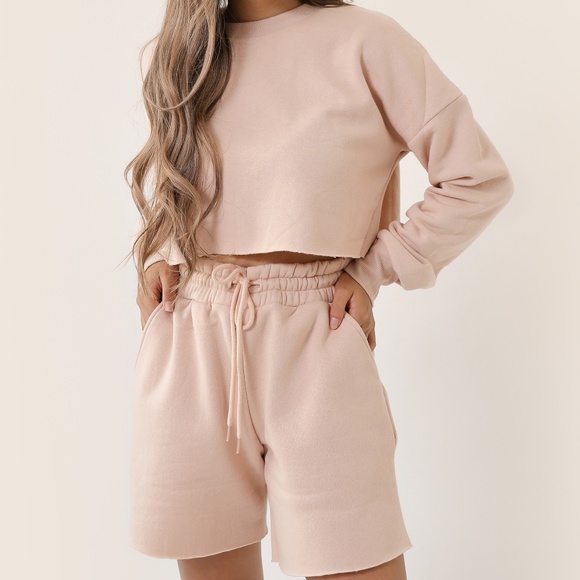 Blush Sweat Shorts + Sweater Set - Picture 1 of 3